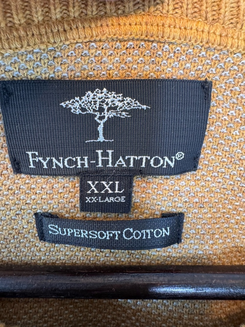 FYNCH HATTON‎ Supersoft Cotton Crew Neck Sweater men’s size XXL preppy, Wheat - Picture 3 of 9